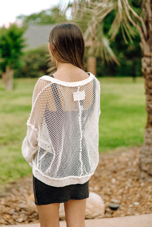 See The World Knit Top in Pure White