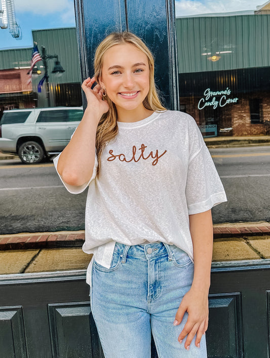 Never Salty Tee In White