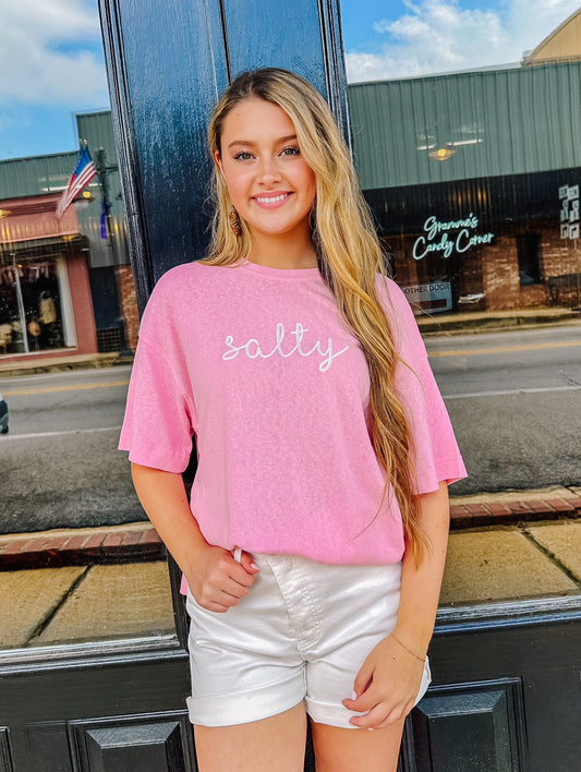 Never Salty Tee In Pink