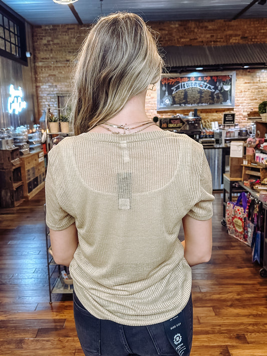 Easy Choice Knit Top In Taupe