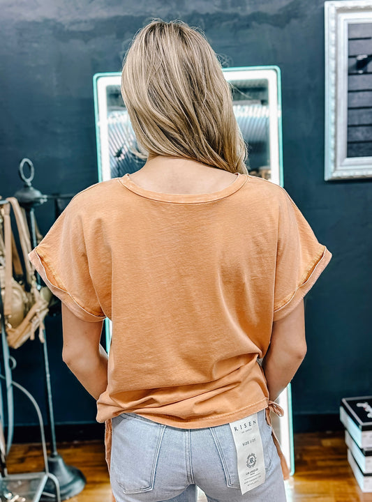 Ready To Go Mineral Washed Tee In Persimmon