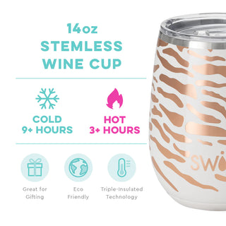 Swig Glamazon Rose Stemless Wine Cup (140z)