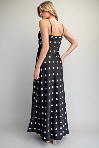 Black Polka Dot Maxi Dress