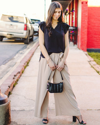 On The Go Wrap Pants in Tan