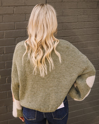 Falling Petals Sweater in Olive