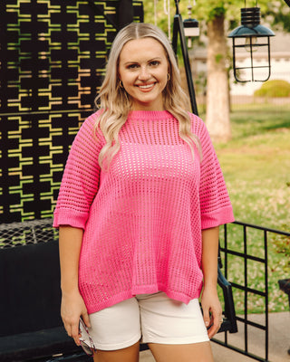 Call It Bliss Knit Top In Pink