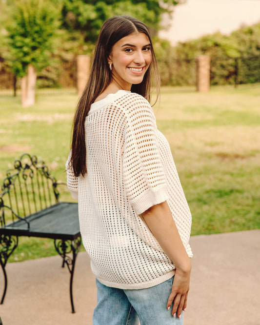 Call It Bliss Knit Top In Cream