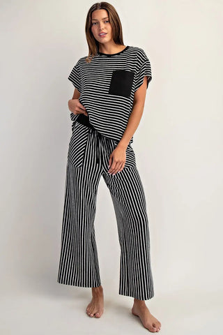 Contrast Stripe Crop Pants