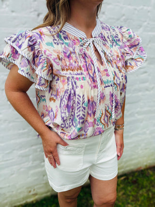 Lavender Watercolors Blouse