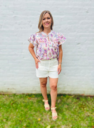 Lavender Watercolors Blouse