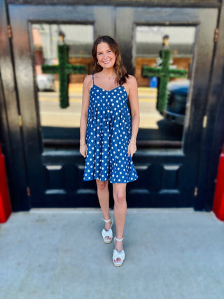 Denim Polka Dot Dress - THML