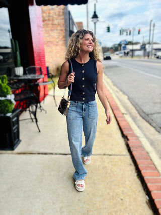 Baggy Patch Pocket Jeans - Risen