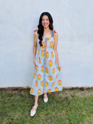 Tie Strap Floral Dress - THML