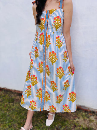 Tie Strap Floral Dress - THML