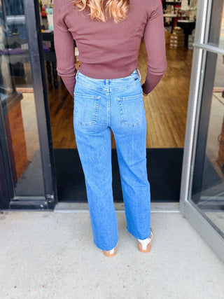 TC High Rise Crop Wide Leg Jean - Risen