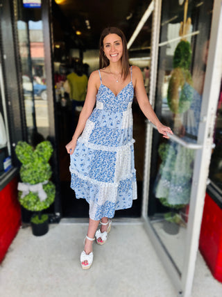 Blue Multi Patchwork Dress