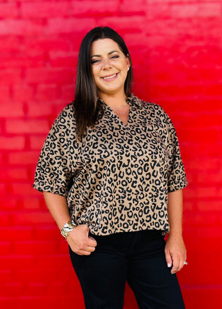 Animal Print Toffee Blouse