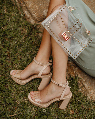 Risky Business Strappy Heel - Nude
